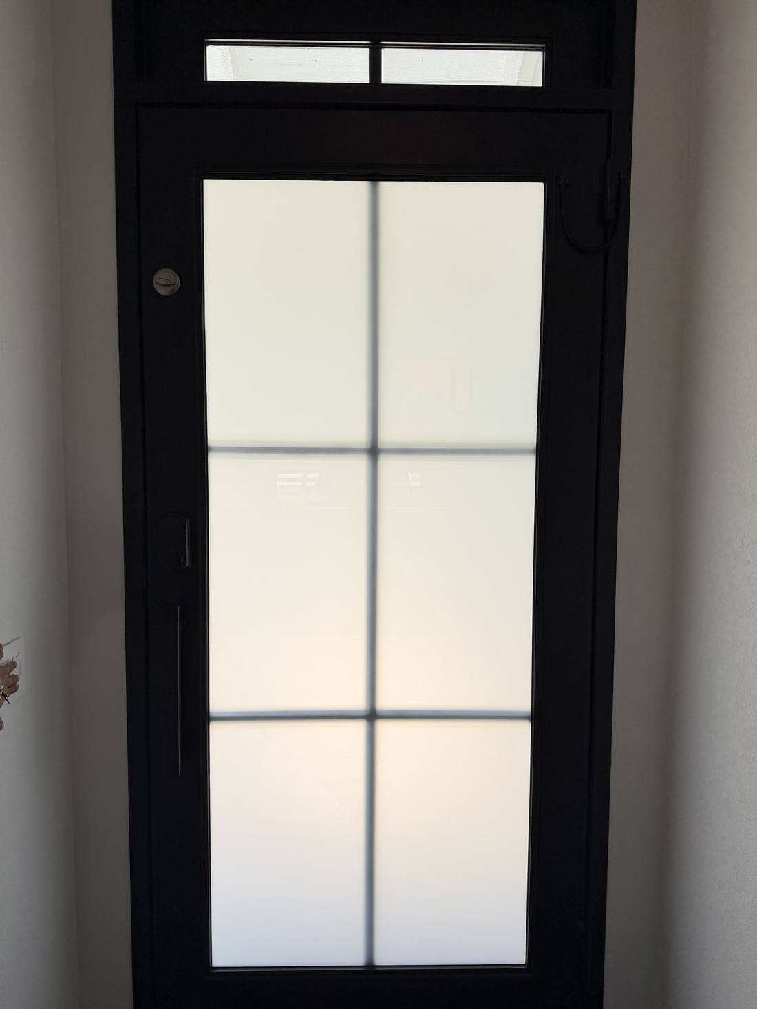Front patio door, frosted