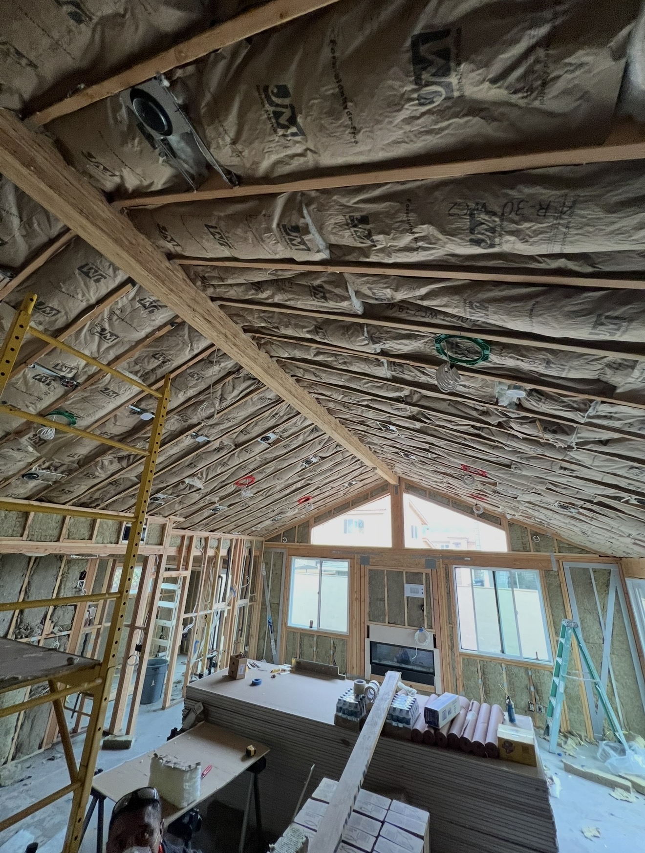 New construction insulation and window rough-in