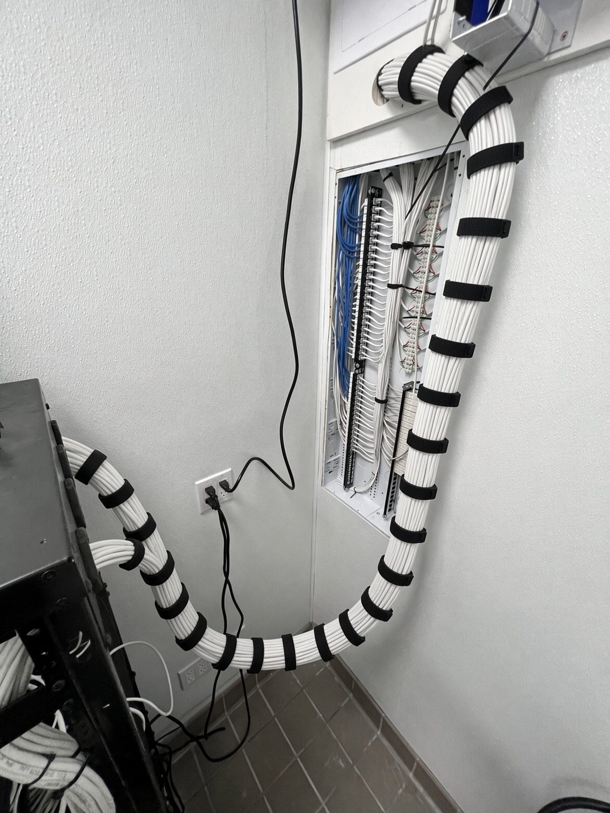 Low-voltage panel and cable termination for building distribution