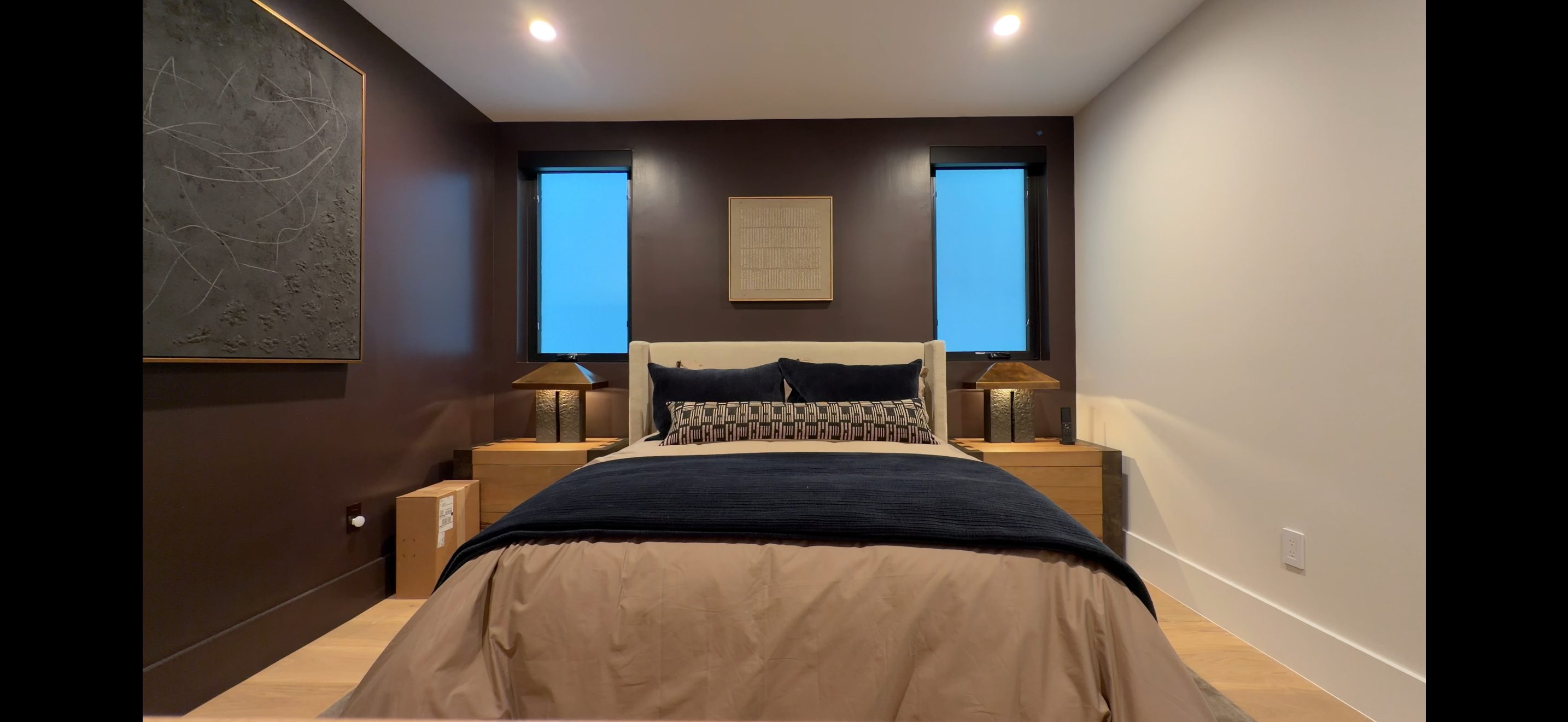 Master bedroom with smart film windows